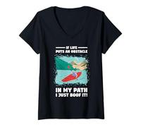 Femme If Life Put an Obstacle in My Path Whitewater Kayak T-Shirt avec Col en V