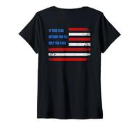 Femme If This Flag Offends You I'll Help You Pack American Flag T-Shirt avec Col en V