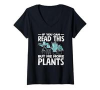 Femme If You Can Read This Buy Me More Plants Lover T-Shirt avec Col en V