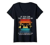Femme If You Can Read This Citation Anti Social Sarcastic Gamer Funny T-Shirt avec Col en V