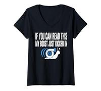 Femme If You Can Read This My Boost Just Kicked in Escargot Turbo T-Shirt avec Col en V