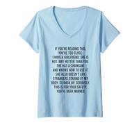 Femme If You Can Read This You are Too Close T-Shirt avec Col en V