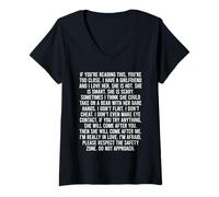 Femme If You’re Reading This You’re Too Close T-Shirt avec Col en V