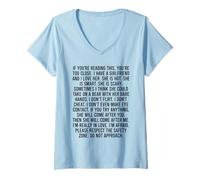Femme If You’re Reading This You’re Too Close T-Shirt avec Col en V