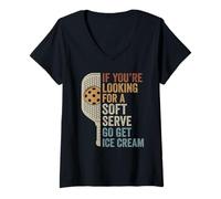 Femme If You're Looking for Soft Serve Get Ice Cream Pickleball T-Shirt avec Col en V
