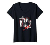 Femme IKWYDLS Ripped Up Character Collage Retro Horror Movie T-Shirt avec Col en V