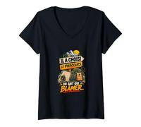Femme Il A Choisi Le Parcours on Sait Qui Blâmer T-Shirt avec Col en V
