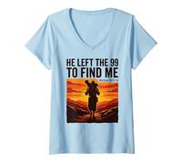 Femme Il a quitté Le 99 pour me trouver Christian Faith Shepherd Sunset T-Shirt avec Col en V