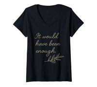 Femme Il aurait été Assez de rameau d'olivier T-Shirt avec Col en V