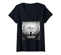 Femme Il est Difficile de trouver Un passionné d'aventure comme Moi T-Shirt avec Col en V