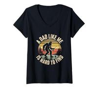 Femme Il est Difficile de trouver Un père comme Moi Qui pêche au Bigfoot Dad Papa T-Shirt avec Col en V