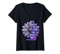 Femme Il est Normal de Respirer Une Fleur de Sensibilisation au Suicide T-Shirt avec Col en V
