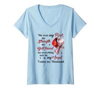 Femme Il était ma pierre angulaire, ma force, mon meilleur ami, tout pour moi. T-Shirt avec Col en V