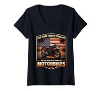 Femme Il Existe Une thérapie pour Le Reste, il Existe des Motos de Rue aux États-Unis T-Shirt avec Col en V