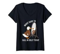 Femme Il faudra Peut-être Appeler Silly Today Duck T-Shirt avec Col en V