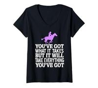 Femme Il Faut Tout Donner Style Cowgirl Inspirant T-Shirt avec Col en V