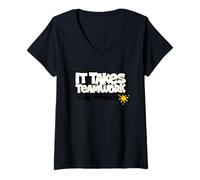 Femme Il faut travailler en équipe Philippines T-Shirt avec Col en V
