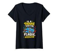 Femme Il M’A Entendu C’Était Pas La Question Humour Chien T-Shirt avec Col en V