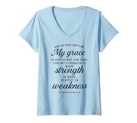 Femme Il m'a Dit : « Ma grâce me Suffit » (2 Corinthiens 12:9) T-Shirt avec Col en V