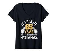 Femme Il m'a Fallu 65 Ans pour Créer Ce Chef-d'œuvre 65 Ans T-Shirt avec Col en V