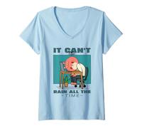 Femme Il ne Peut Pas pleuvoir Tout Le Temps (déclaration de Motivation) T-Shirt avec Col en V