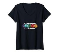 Femme Il ne s'agit Pas d'une thésaurisation si C'est Une pelote de Fil Arc-en-Ciel T-Shirt avec Col en V