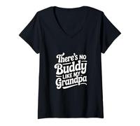 Femme Il n'y a Pas de Copain comme Mon Grand-père Aime T-Shirt avec Col en V