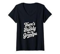 Femme Il n'y a Pas de Copain comme Mon Grand-père Aime T-Shirt avec Col en V