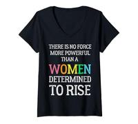 Femme Il n'y a Pas de Force Plus puissante qu'une Taille déterminée par Les Femmes T-Shirt avec Col en V