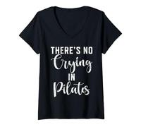 Femme Il n'y a Pas de Pleurs dans Le Pilates Pilates T-Shirt avec Col en V