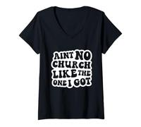 Femme Il n'y a Pas d'église comme Celle Que J'Ai ? Église chrétienne T-Shirt avec Col en V