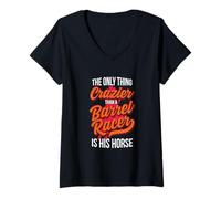 Femme Il n'y a qu'une chose plus folle qu'un barrel Racer, ce sont ses vêtements pour chevaux T-Shirt avec Col en V