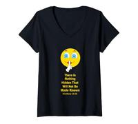 Femme Il n'y a Rien de caché Qui ne Sera Pas Fait connu T-Shirt avec Col en V