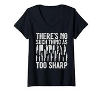 Femme Il n'y a Rien de tel qu'un Couteau trop Tranchant T-Shirt avec Col en V