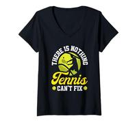 Femme Il n'y a Rien Que Le Tennis ne puisse réparer Un Joueur de Tennis T-Shirt avec Col en V