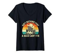 Femme Il n'y a Rien qu'une bière ne puisse réparer - Cowboy Western Cowpoke T-Shirt avec Col en V