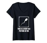 Femme Il s'agit d'une très Vieille Image de Moi, drôle, Classique, Minimaliste T-Shirt avec Col en V