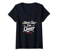 Femme Il s'avère Que Je suis Queer - Une drôle de fierté LGBTQ+ T-Shirt avec Col en V