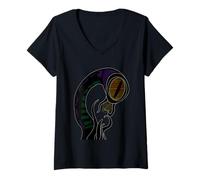 Femme Œil voyant T-Shirt avec Col en V