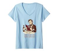 Femme Il y a Quatre Cents et Sept gorgées de vin Abe Lincoln T-Shirt avec Col en V
