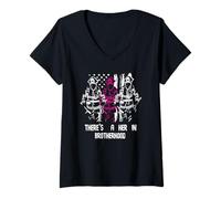 Femme Il y a une femme pompière et sauveteuse dans la Fraternité T-Shirt avec Col en V