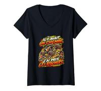 Femme Il Y Avait Un Chemin J’AI Pris Les Rochers T-Shirt avec Col en V