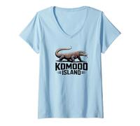 Femme Ile de Komodo T-Shirt avec Col en V