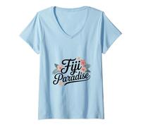 Femme Île Fidji Fidji T-Shirt avec Col en V