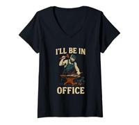 Femme I'll Be in My Office Forge Forge Enclume Forge Drôle Forge Forgeron T-Shirt avec Col en V