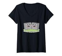 Femme I'll Meet You at The Corner Cartoon Walls Funny Dad Blague T-Shirt avec Col en V