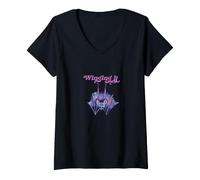 Femme Illustration Chauve-Souris Violette Winging it T-Shirt avec Col en V