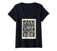 Femme Illustration de crabes Ernst Haeckel T-Shirt avec Col en V
