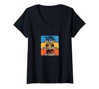 Femme Illustration de Tortue, Gorille et éléphant T-Shirt avec Col en V