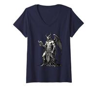 Femme Illustration du Gardien des pensées de Dantalion T-Shirt avec Col en V